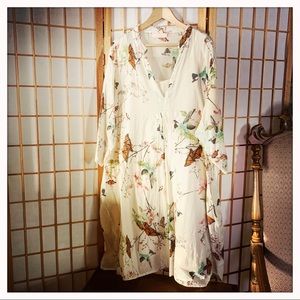 Plus Size 3X Vintage floral Shift Dress w Pockets.